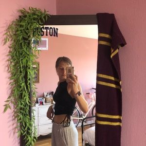 high neck black side tie cropped tank top